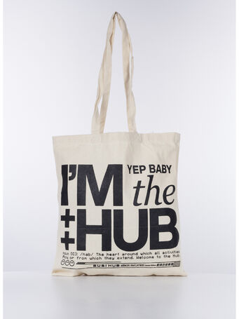 BORSA TOTE CANVAS YEP BABY, BLACK, small