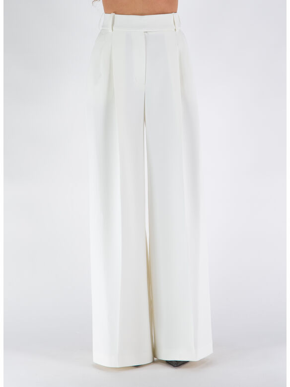 PANTALONE SARTORIALE AMPIO, OFF-WHITE, medium