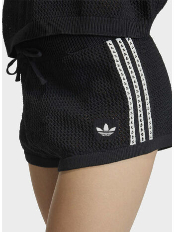 SHORT A MAGLIA ALL'UNCINETTO, BLACK, small