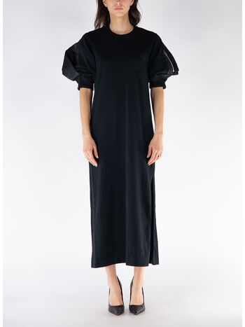 ABITO NYLON TWILL X COTTON JERSEY, 001 BLACK, small