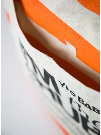 TOTE BAG CANVAS STRIPES, ARANCIO, small