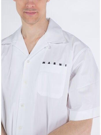 CAMICIA BOWLING IN COTONE TINTO FILO, LOW01, small