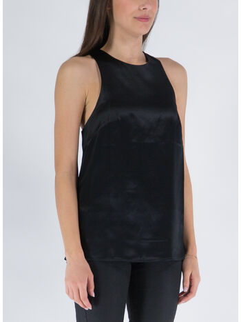 TOP IN SATIN DI SETA, BLACK NERO, small