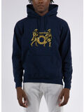 FELPA CARRY CON CAPPUCCIO E RICAMO, NAVY, thumb