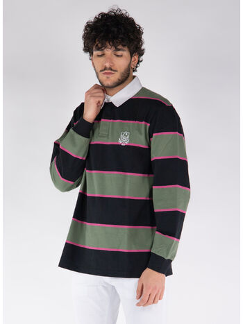 POLO A MANICHE LUNGHE WILT RUGBY, 21FXX WILT STRIPE/DOLLAR GREEN, small