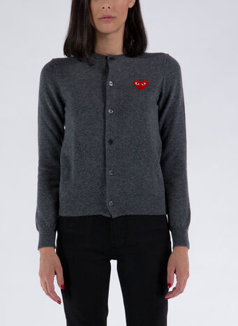 CARDIGAN CON CUORE, GREY, small
