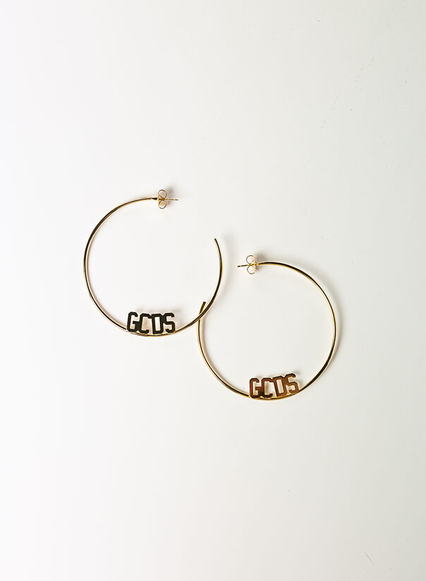 ORECCHINI TEAM LOGO HOOPS, GOLD, large