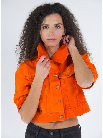 GIACCA IN DENIM, 493 ORANGEADE, small