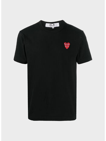 T-SHIRT DOUBLE HEART, BLACK, small