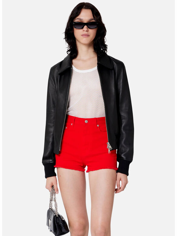 GIUBBOTTO ZIPPED BOMBER, 001 BLACK, medium