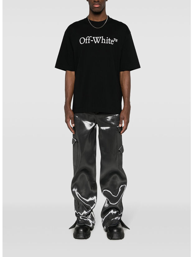 T-SHIRT SKATE CON LOGO, 1001 BLACK WHITE, large