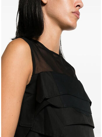 PULLOVER CHIFFON MIX COTTON POPLIN, 001 BLACK, small