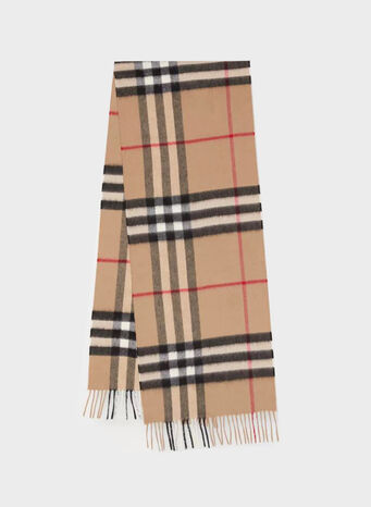 SCIARPA CLASSICA IN CASHMERE CON MOTIVO TARTAN, ARCHIVEBEIGE, small