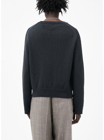 MAGLIONE GIROCOLLO TRUE ROUNDNECK, OFF BLACK RUSTIC MERINO, small