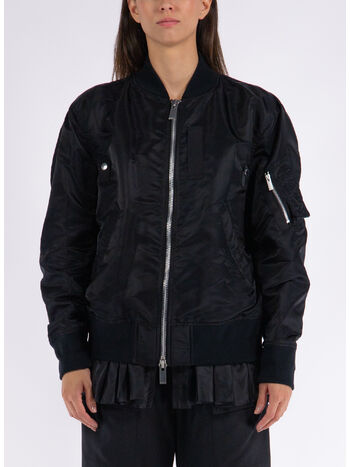 GIACCA NYLON TWILL BLOUSON, 001 BLACK, small