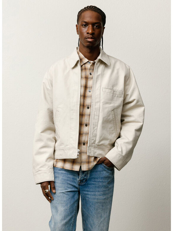 WORK JACKET COLLARED, 1015 STONE, medium