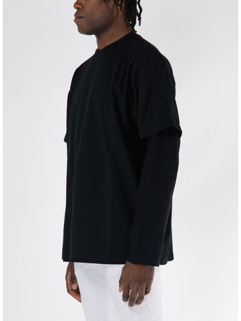 T-SHIRT LONGSLEEVE DOUBLELAYER, 001 BLACK, small