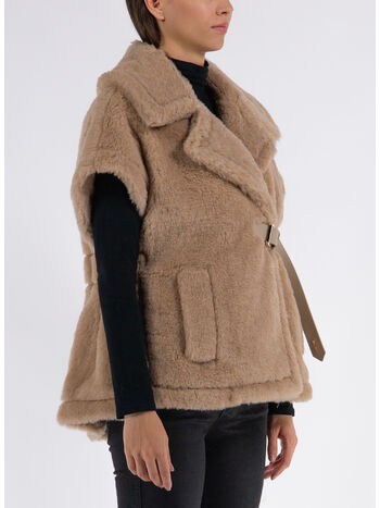 CAPPA GILET IN TESSUTO TEDDY, 001, small