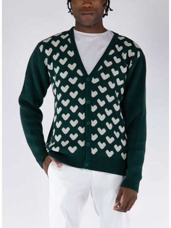 MAGLIONE HEART JACQUARD, GREEN, small