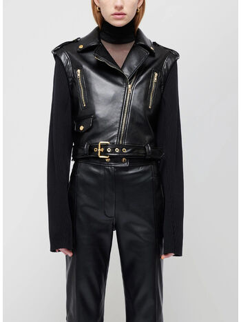 GIACCA BELENE COMBO MOTO JACKET STYLE, BLACK, small