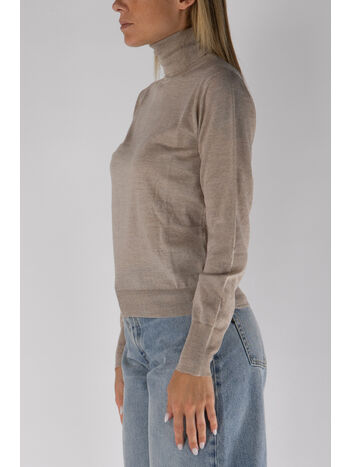 MAGLIONE DOLCEVITA IN LANA MERINO, 55150 TAN, small