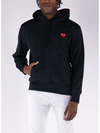 FELPA CON CAPPUCCIO, BLACK, small