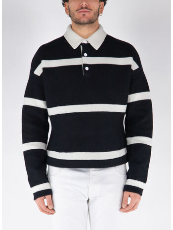 POLO STRUCTURED LONG-SLEEVE, 999 BLACK, small
