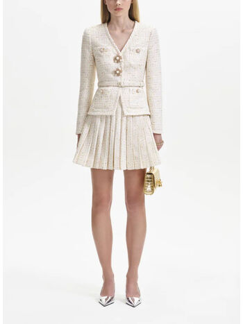 ABITO CREAM METALLIC BOUCLE MINI, CREAM, small