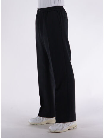 PANTALONE ELASTICATED, 001 WOOL TRICOTINE BLACK, small