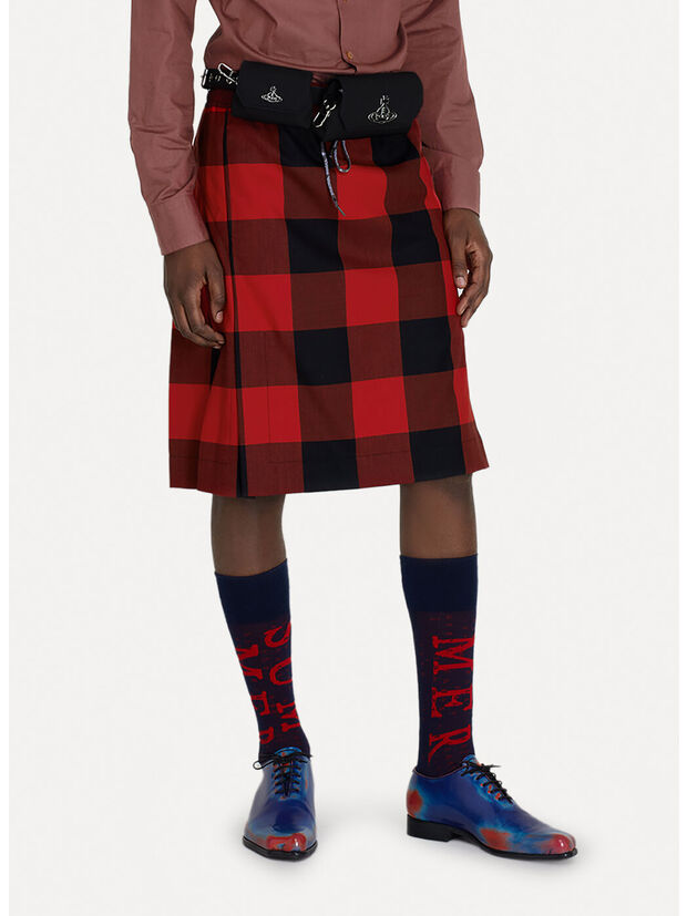KILT CHECK, H208 RED/BLACK, large
