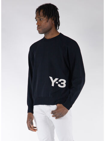 MAGLIONE GIROCOLLO CLASSIC LOGO, BLACK, small