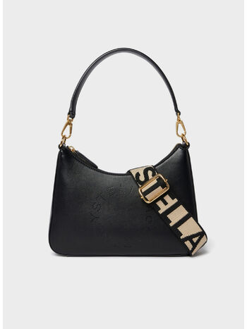 BORSA A TRACOLLA CON LOGO, 1000 BLACK, small