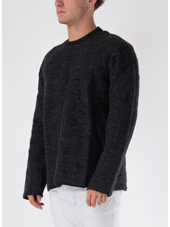 MAGLIONE GIROCOLLO DISTRESSED, , small