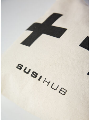 TOTE BAG CANVAS BLACK SIGN, BLACK, small