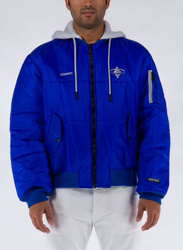 CROSS BOMBER HOODIE, 4572BLUESILVER, large