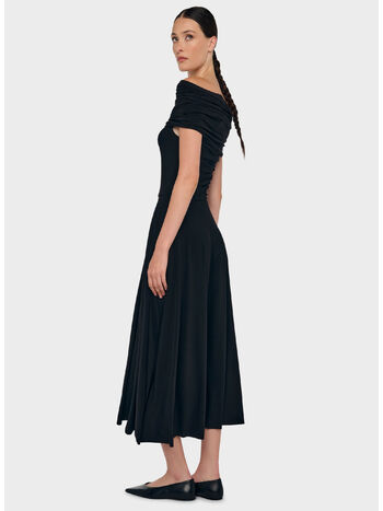 ABITO COWL HOODED FLARED, BLACK BLACK, small