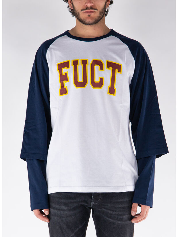 T-SHIRT BASEBALL DOUBLE SLEEVE, BLUE0024 PATRIOT BLUE/OPTICAL WHITE, large