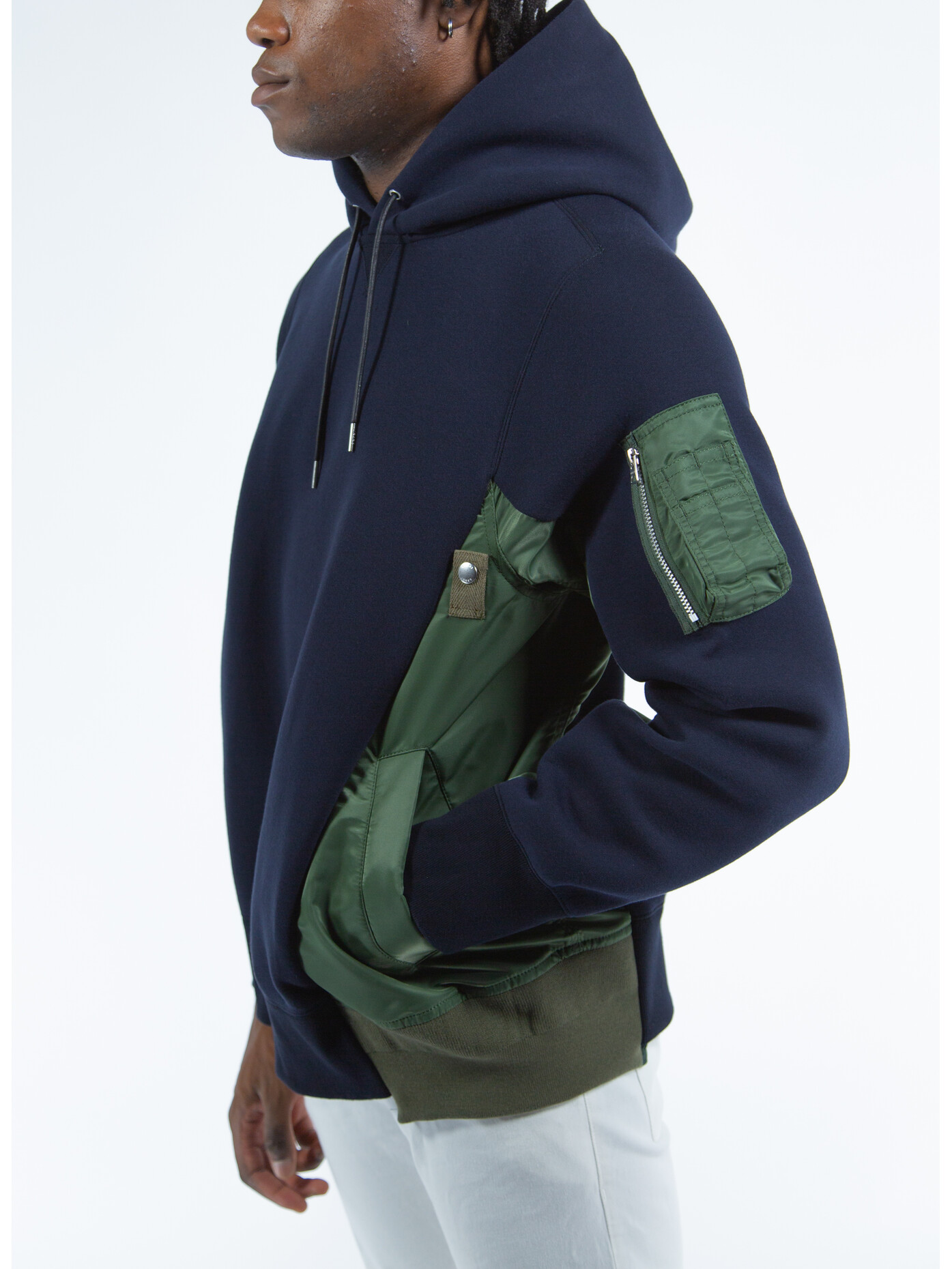 SACAI FELPA SPONGE SWEAT X NYLON TWILL HOODIE Man | Susi