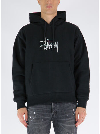 FELPA BASIC APPLIQUE HOOD, BLACK, small