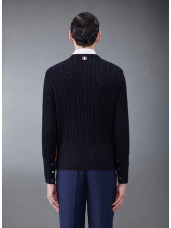 PULLOVER CABLE STITCH RELAXED CREWNECK, , small