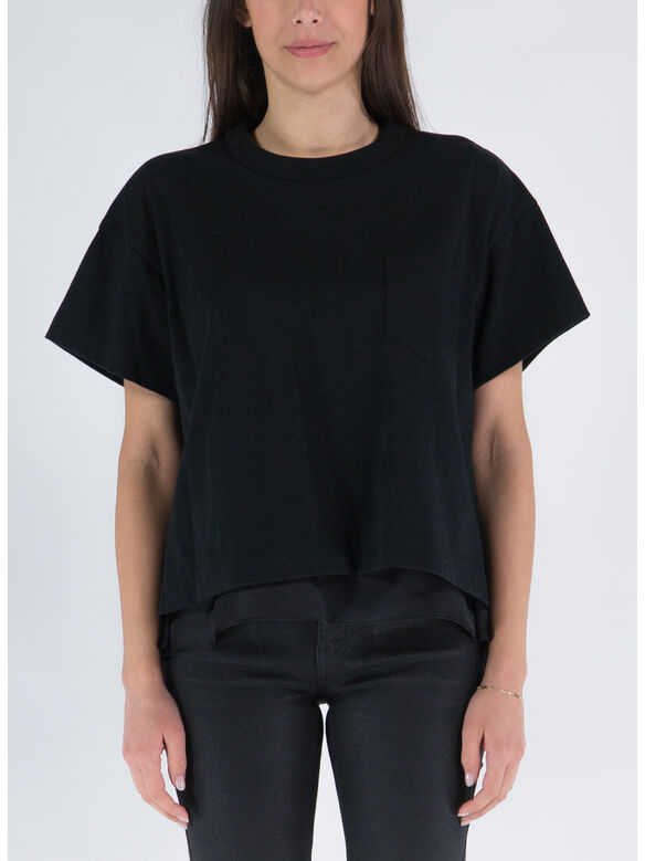 T-SHIRT JERSEY DI COTONE, 001 BLACK, medium