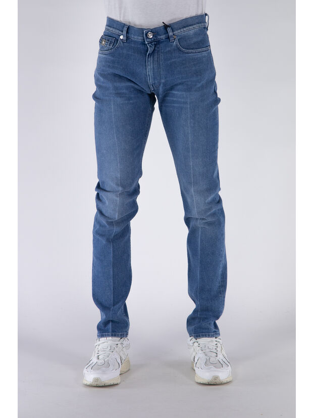 JEANS DENIM TAYLOR FIT, 1D520 WASHED MEDIUM BLUE, large