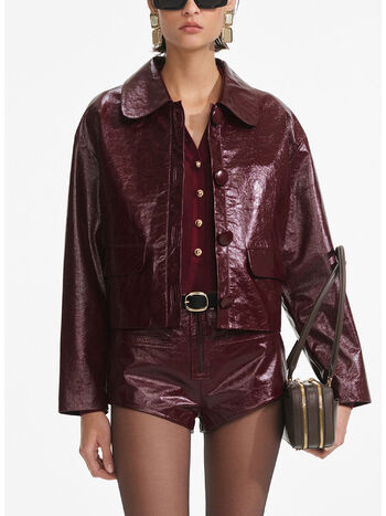 GIACCA IN PELLE BURGUNDY, BURGUNDY, small