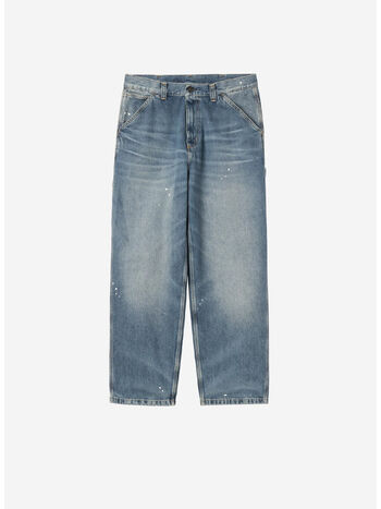 PANTALONE SINGLE KNEE, 01EJ Blue, destroy wash, splatter, small