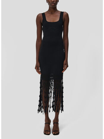 ABITO SIGNA LATTICE FRINGE, BLACK, small