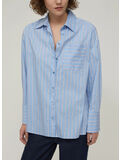 CAMICIA OVERSIZE IN POPELINE, 006 AZZURRO RIGA, thumb