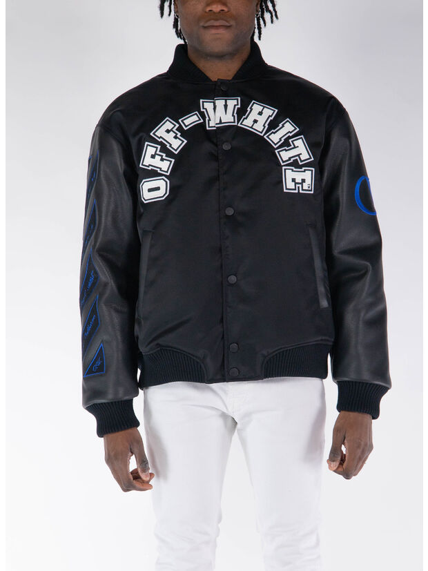 GIACCA VARSITY OVERSIZE BASEBALL, 1001 BLACK WHITE, large