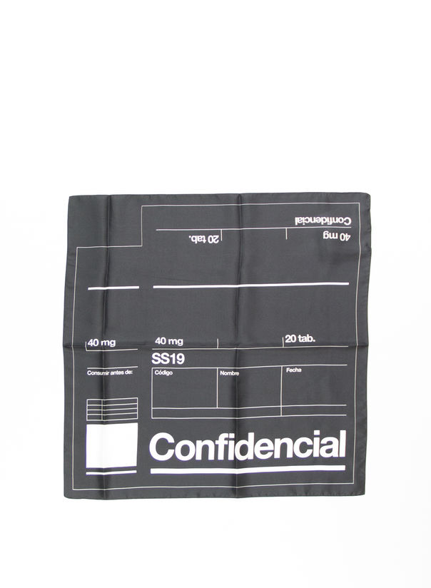 BANDANA LABEL, BLACK/WHITE, large