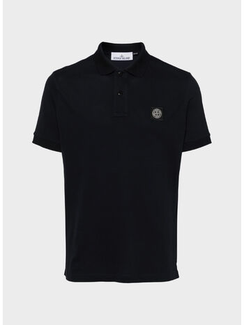 POLO IN PIQUET CON PATCH LOGO, V0020 BLUE, small