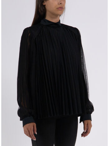CAMICIA BLUSA, 001 BLACK, small
